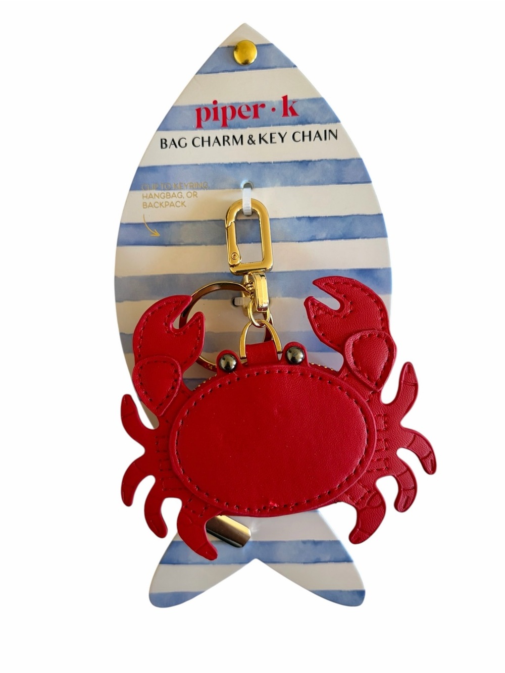 piper·k Red Crab Bag Charm & Key Chain